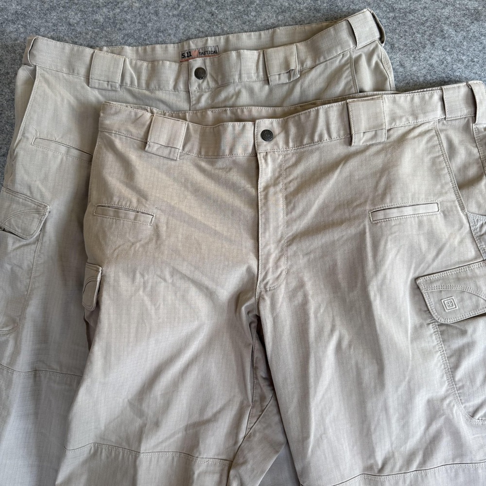 5.11 Tactical Pants Mens 42x30 Lot of 2 Beige Cargo Ripstop Canvas Workwear